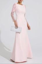 Victoria Pink Sequin Mesh Sleeve Maxi Dress Avalabel