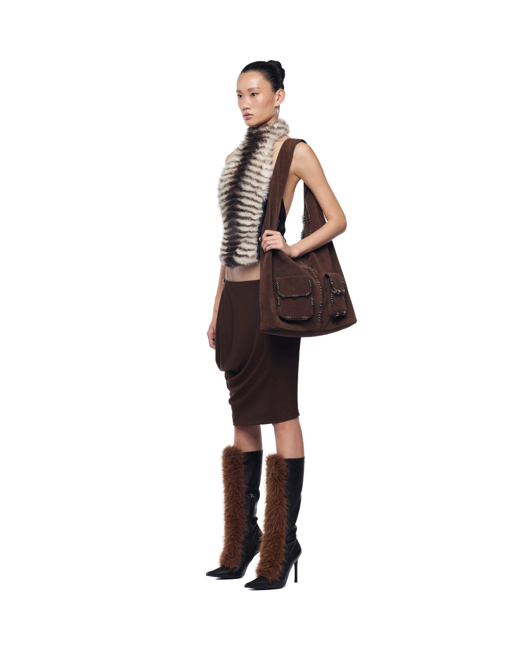 dora halter Backless Furry Top Avalabel