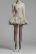 Embroidered Flared long sleeve Mini Dress Avalabel