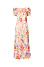 trista multicolor Square Neck backless Mesh Embroidered Fishtail maxi Dress Avalabel