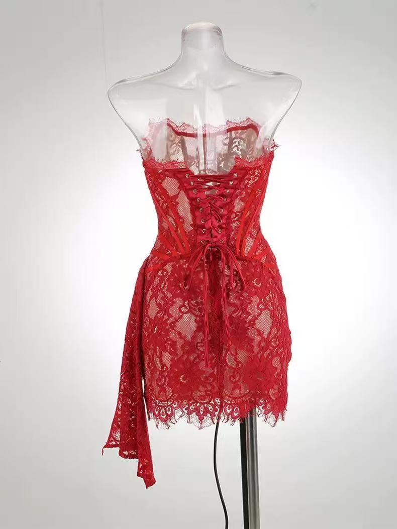 ANGEL Corset Draped Mini Dress Avalabel