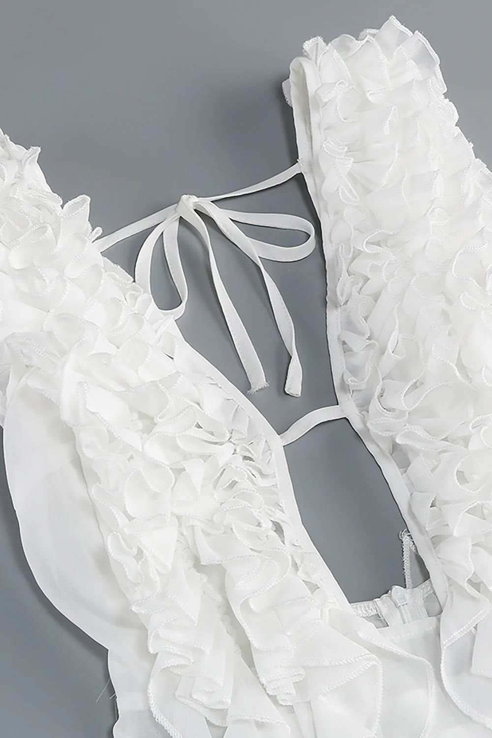 Charlotte Pleat Ruffle Maxi Dress in White Avalabel
