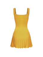 Doris Golf Knitted Suspender Mini Dress in Yellow Avalabel