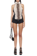 dora halter Backless Furry Top Avalabel