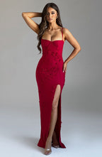 Dalary Maxi Dress - Red Lined Avalabel