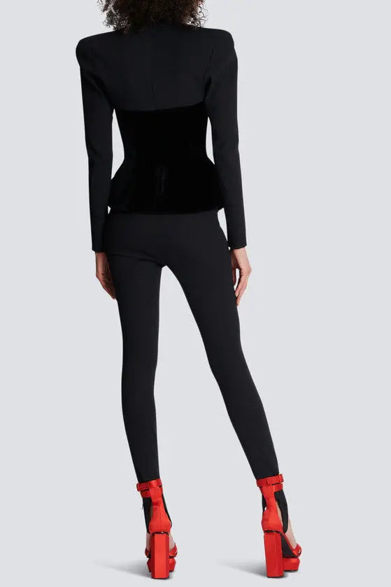 josephine Slim-fitting bustier jacket in black Avalabel