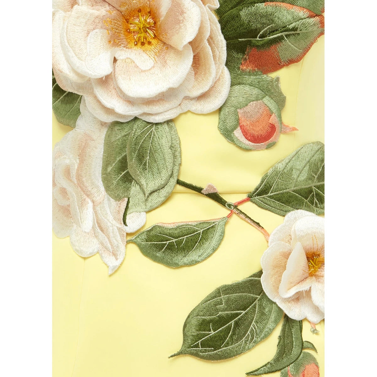 Suzanne Appliqué Floral Bustier Mini Dress in Yellow Avalabel