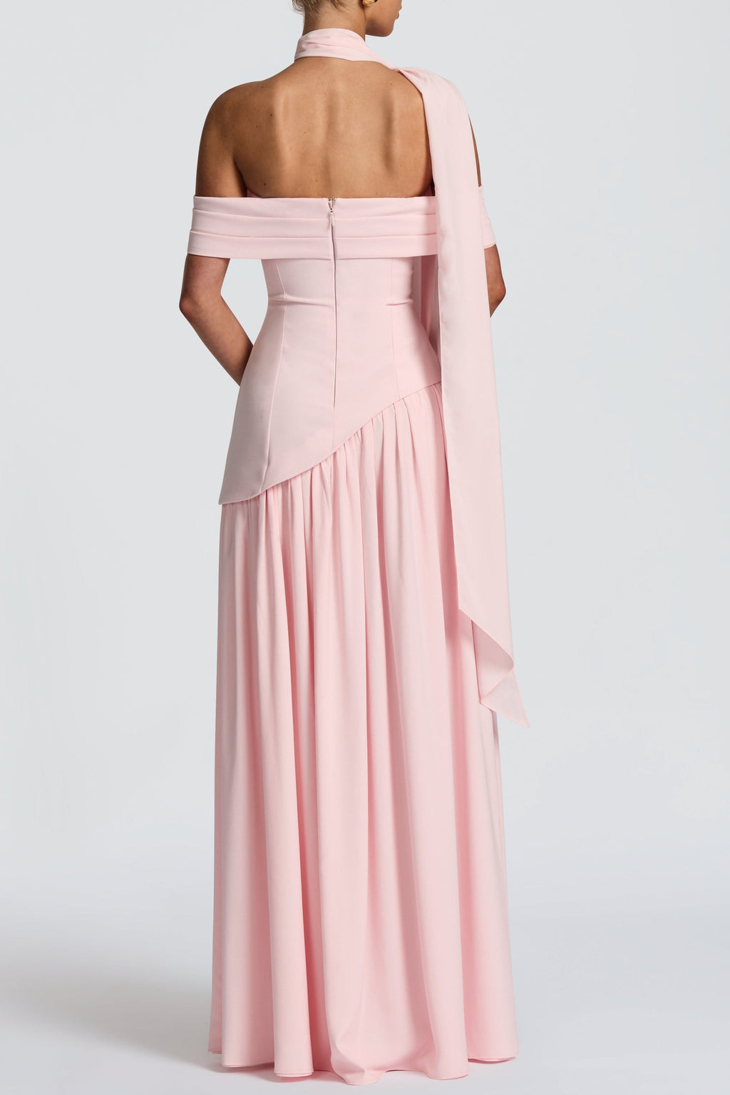 Dorothy Off-Shoulder High Slit Maxi Dress - Blush Avalabel