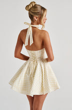 Doris Mini Dress - Lemon Gingham Avalabel