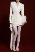 amelia Feather blazer in white Avalabel