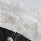 Strapless Flower Embroidery Maxi Dress In White Avalabel