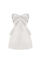 White Bow Embellished Strapless Mini Dress Avalabel