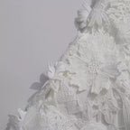 Strapless Flower Embroidery Maxi Dress In White Avalabel