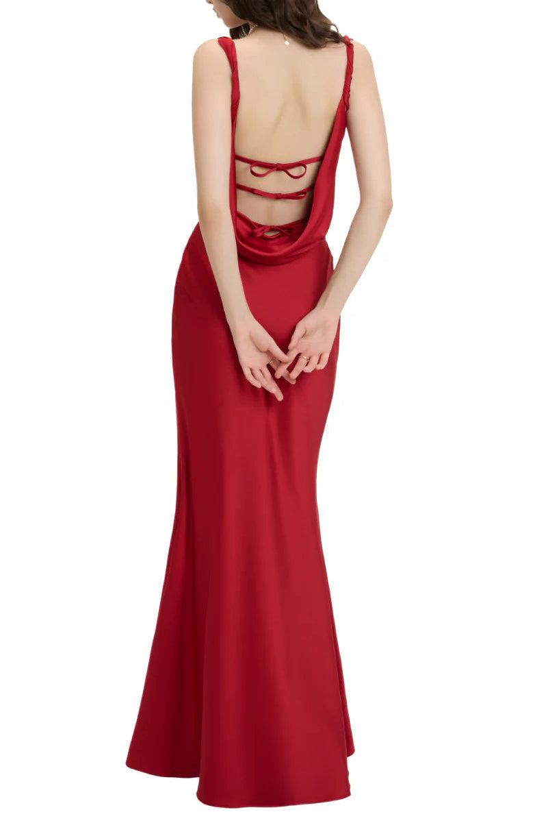 gwendolyn corset bodycon mermaid maxi dress in red Avalabel