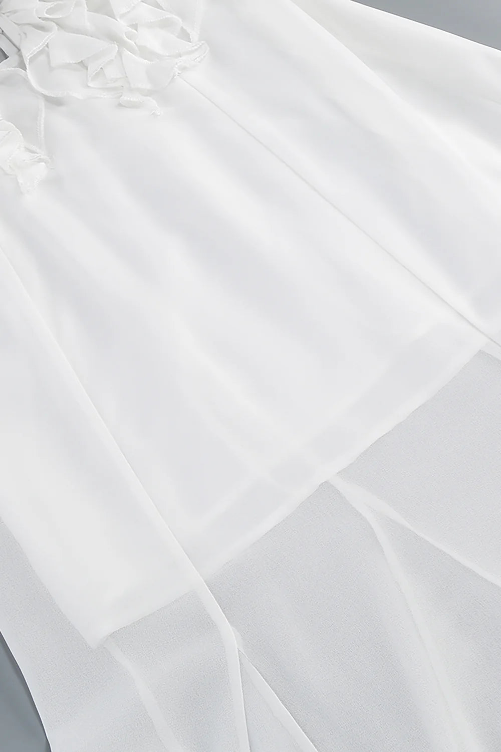 Charlotte Pleat Ruffle Maxi Dress in White Avalabel