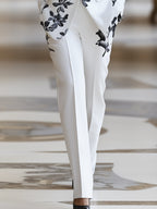 White Floral Printed Pantsuit Set Avalabel