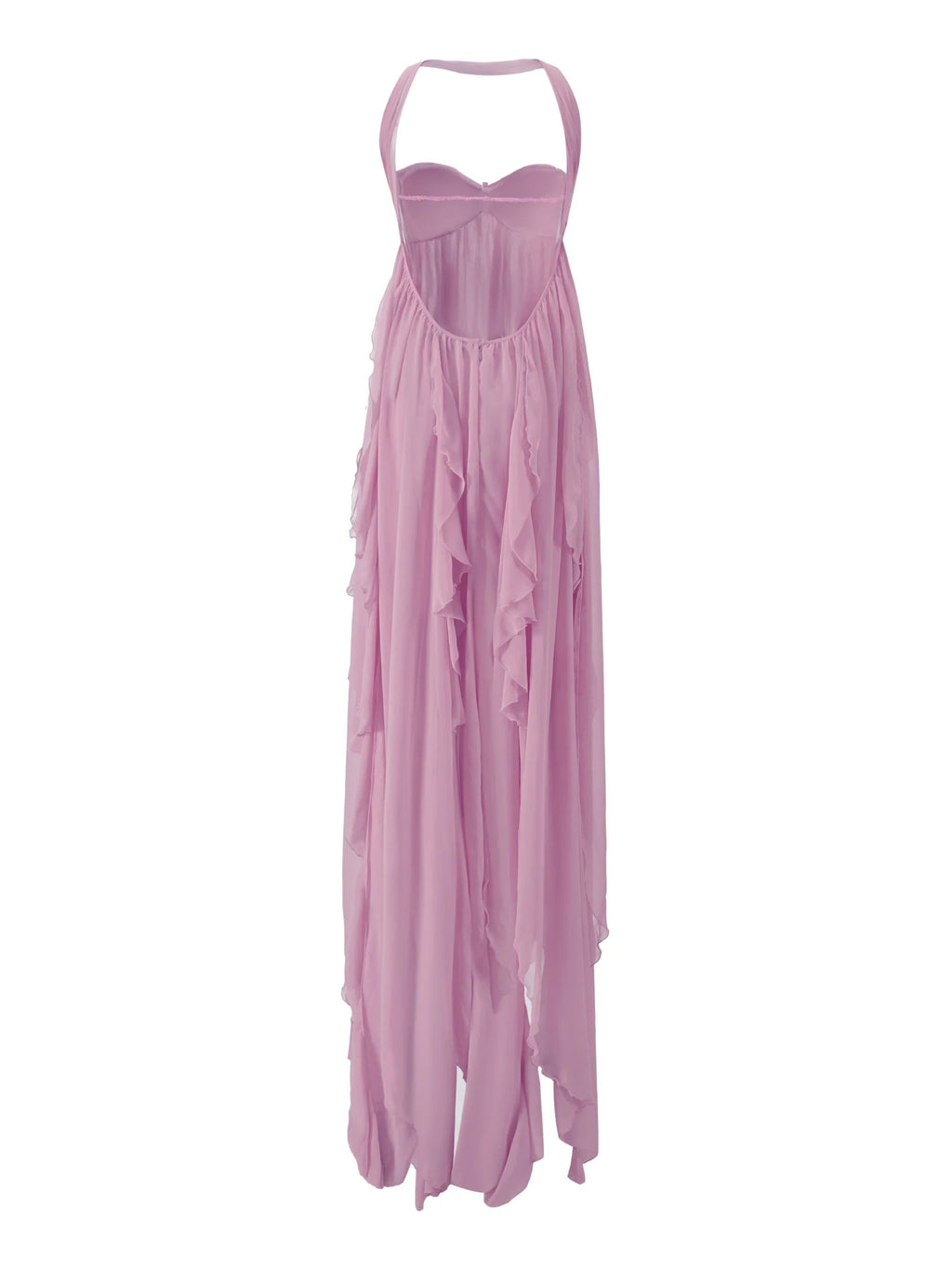LACE IRREGULAR MAXI DRESS IN PURPLE Avalabel