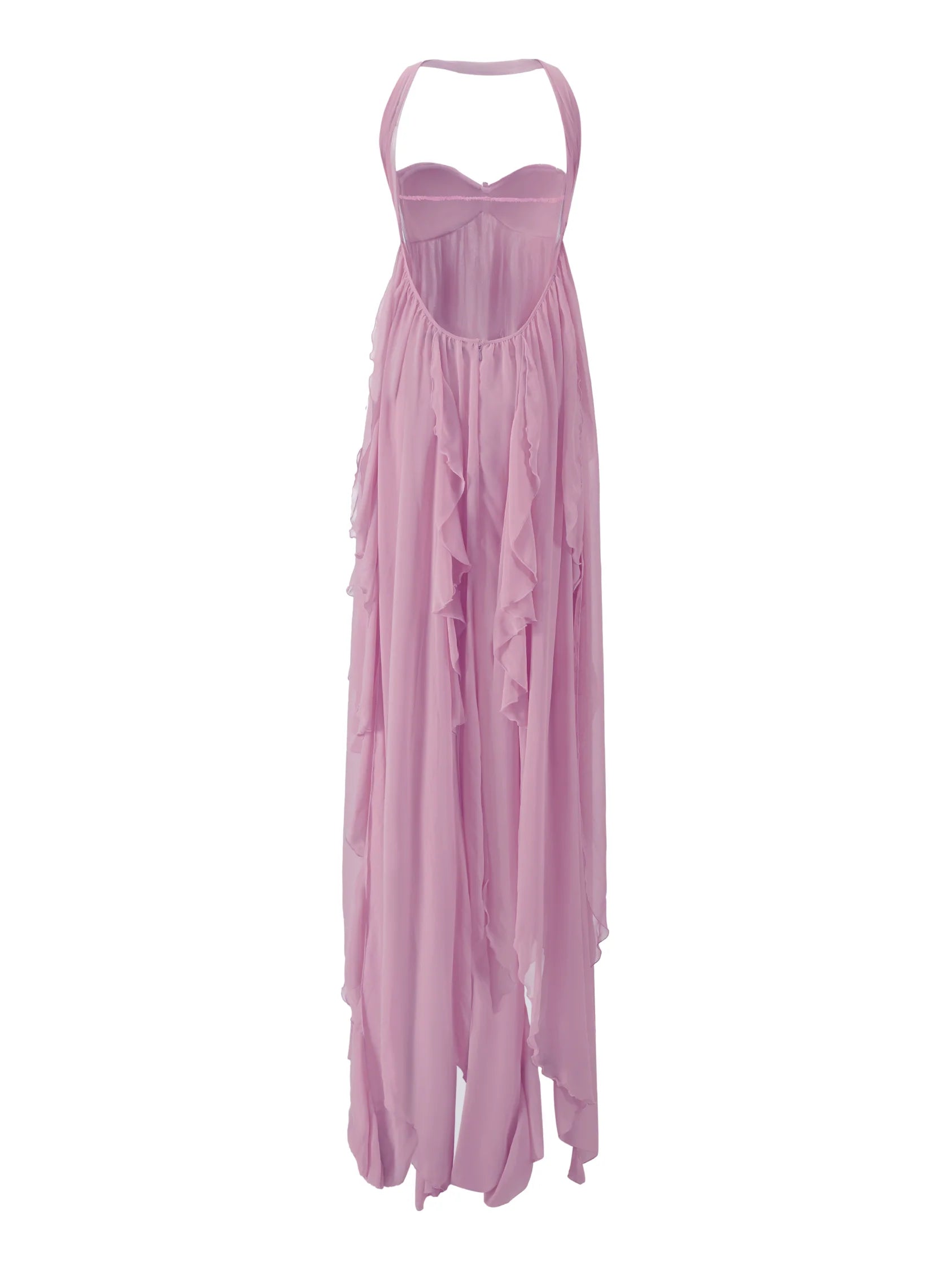 LACE IRREGULAR MAXI DRESS IN PURPLE Avalabel