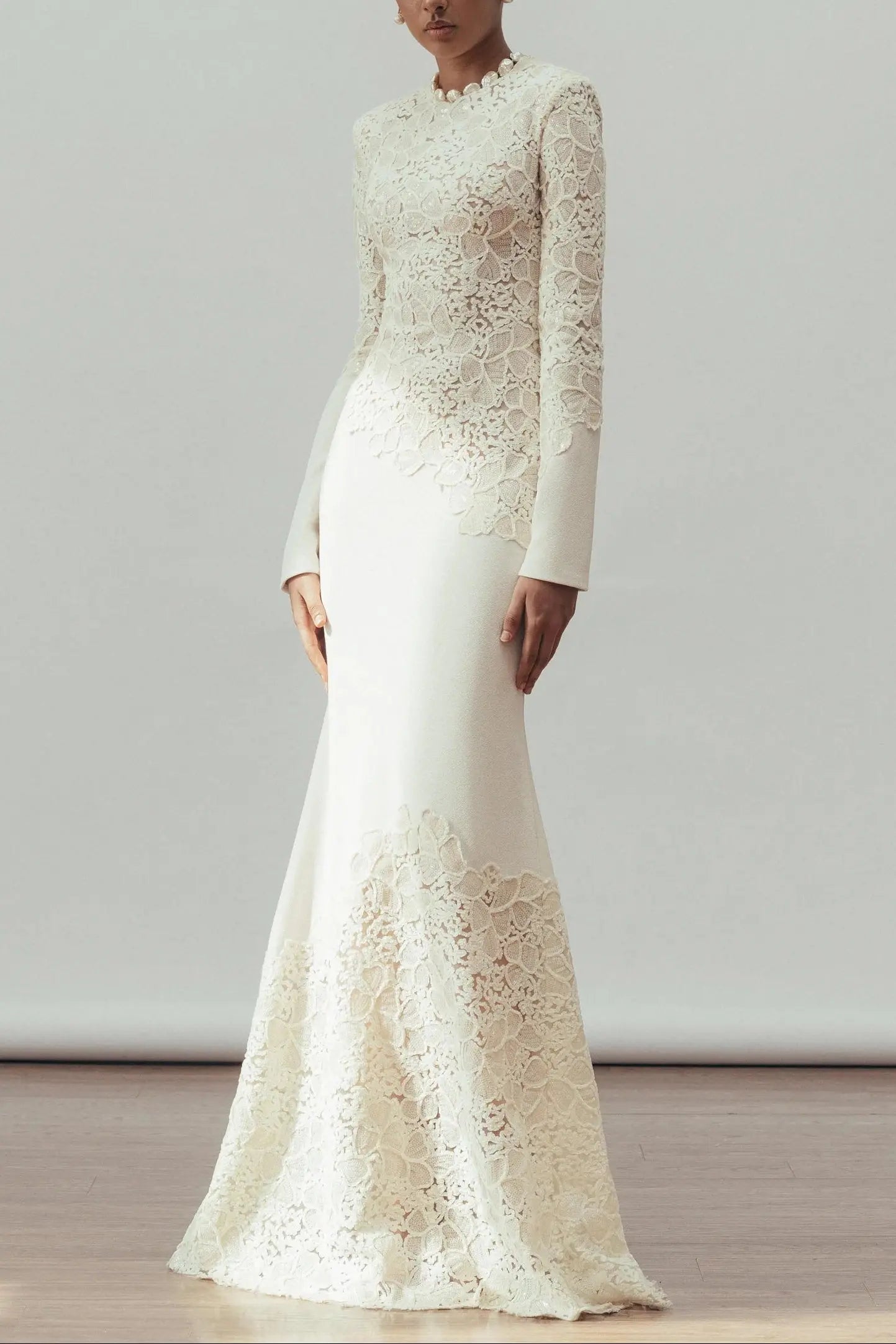joanna white long sleeve Embroidered Maxi Dress Avalabel
