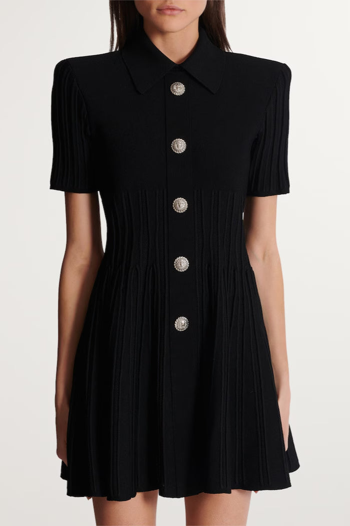 Kristin Black Knitted Mini Dress Avalabel