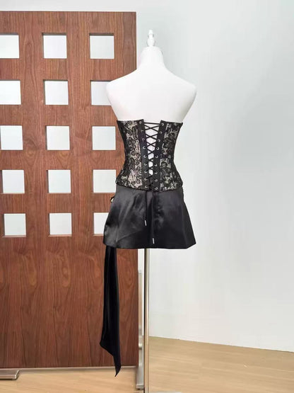 Strapless Black mini dress