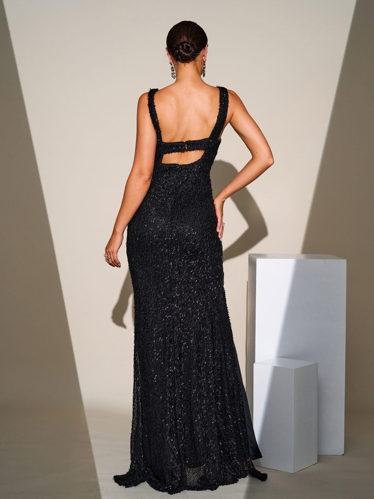 Elegant Sleeveless High Split Prom Dress Avalabel