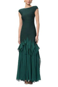 Murray Ruffled Mesh Bodycon Bandage Maxi Dress in Green Avalabel