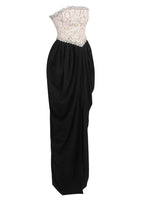 sharon Lace Beaded embellished Strapless Maxi Dress in black Avalabel