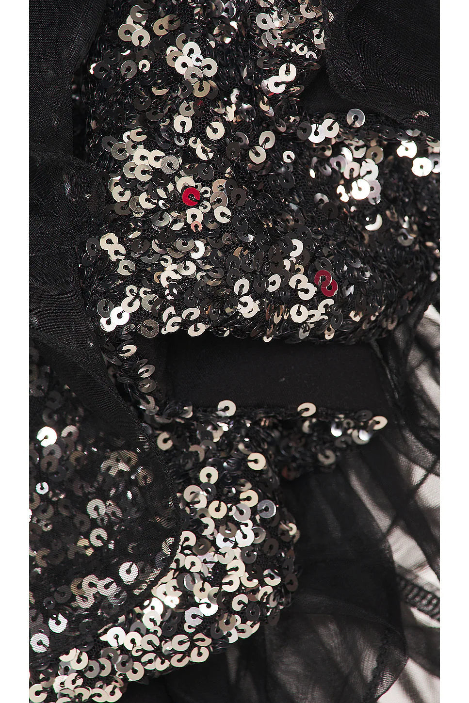 halter sleeveless Sequin Ruffle trim maxi dress in black Avalabel