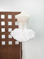 Strapless Petal Floral Corset A Line Dress Avalabel