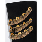 yuri Skeleton tassel embellished Bustier mini Dress in black Avalabel