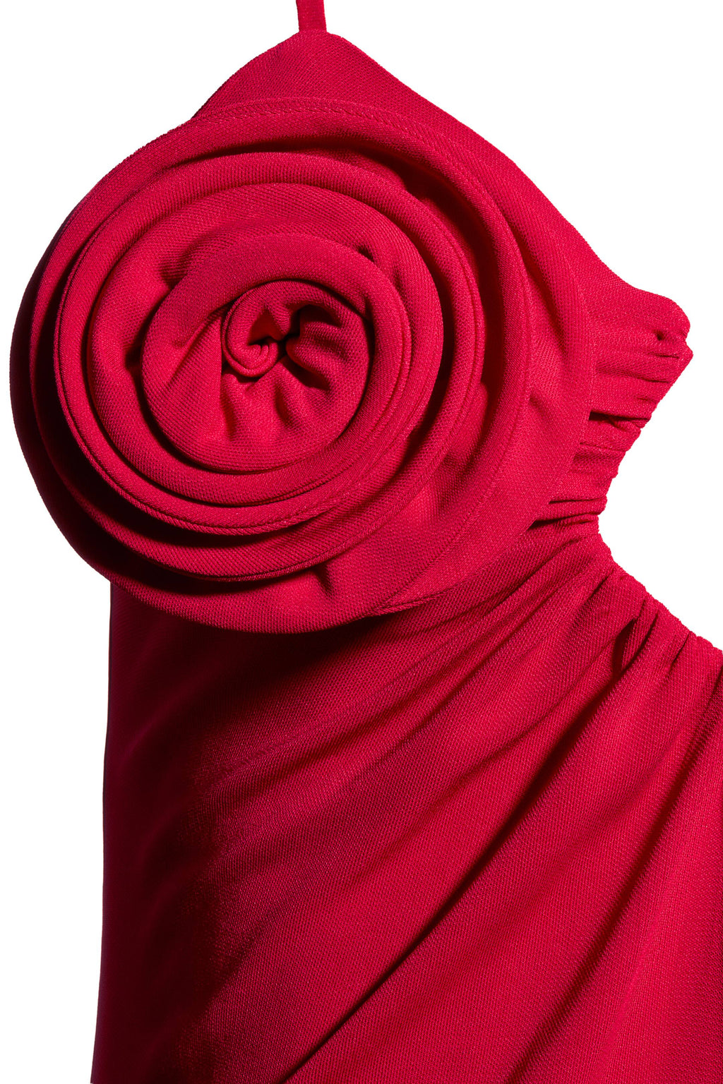 Rose Appliqué Strappy Maxi Dress in Red Avalabel