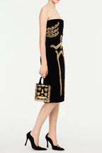 yuri Skeleton tassel embellished Bustier mini Dress in black Avalabel