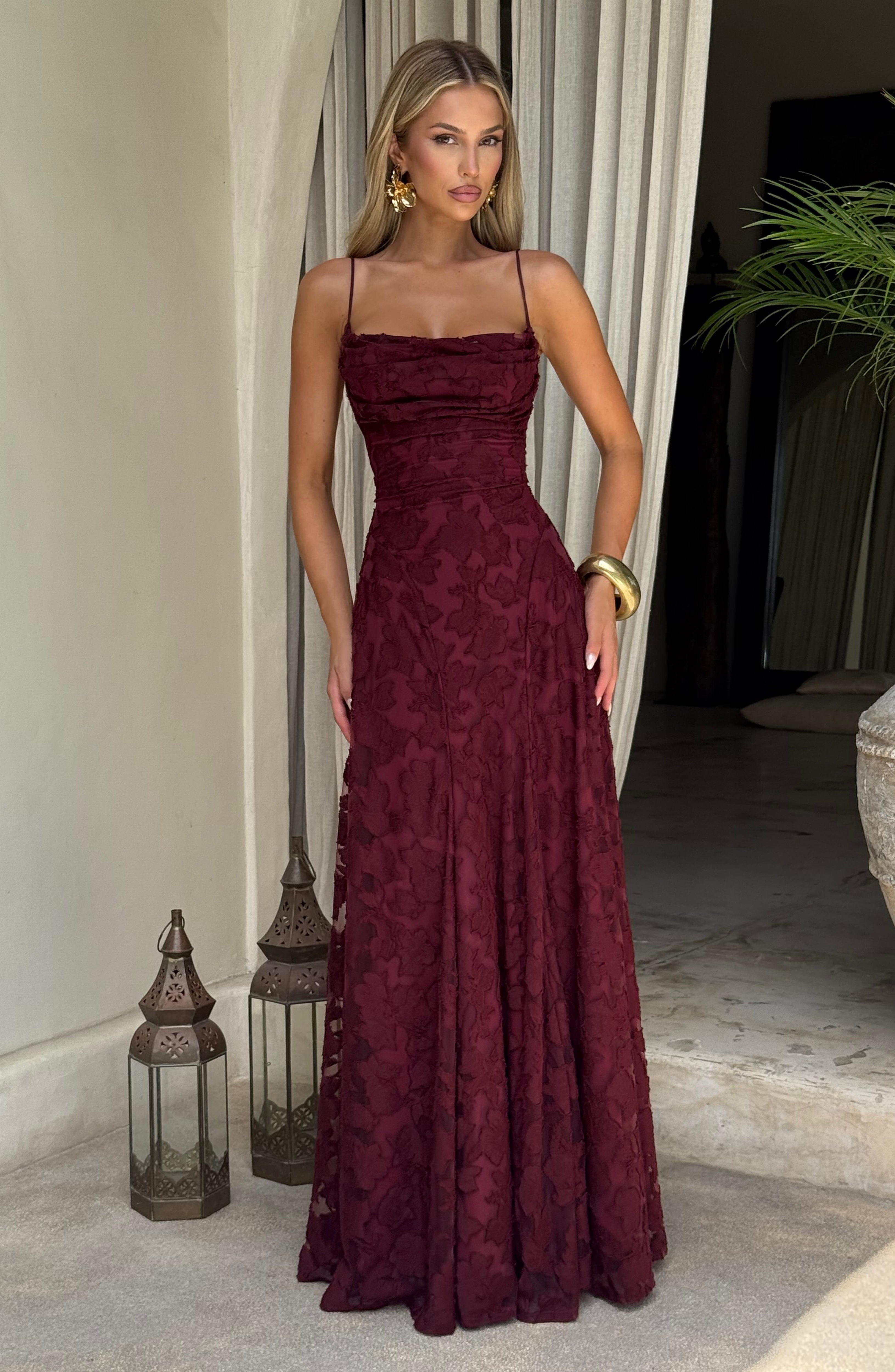 Francis Maxi Dress - Cherry Lacquer Avalabel