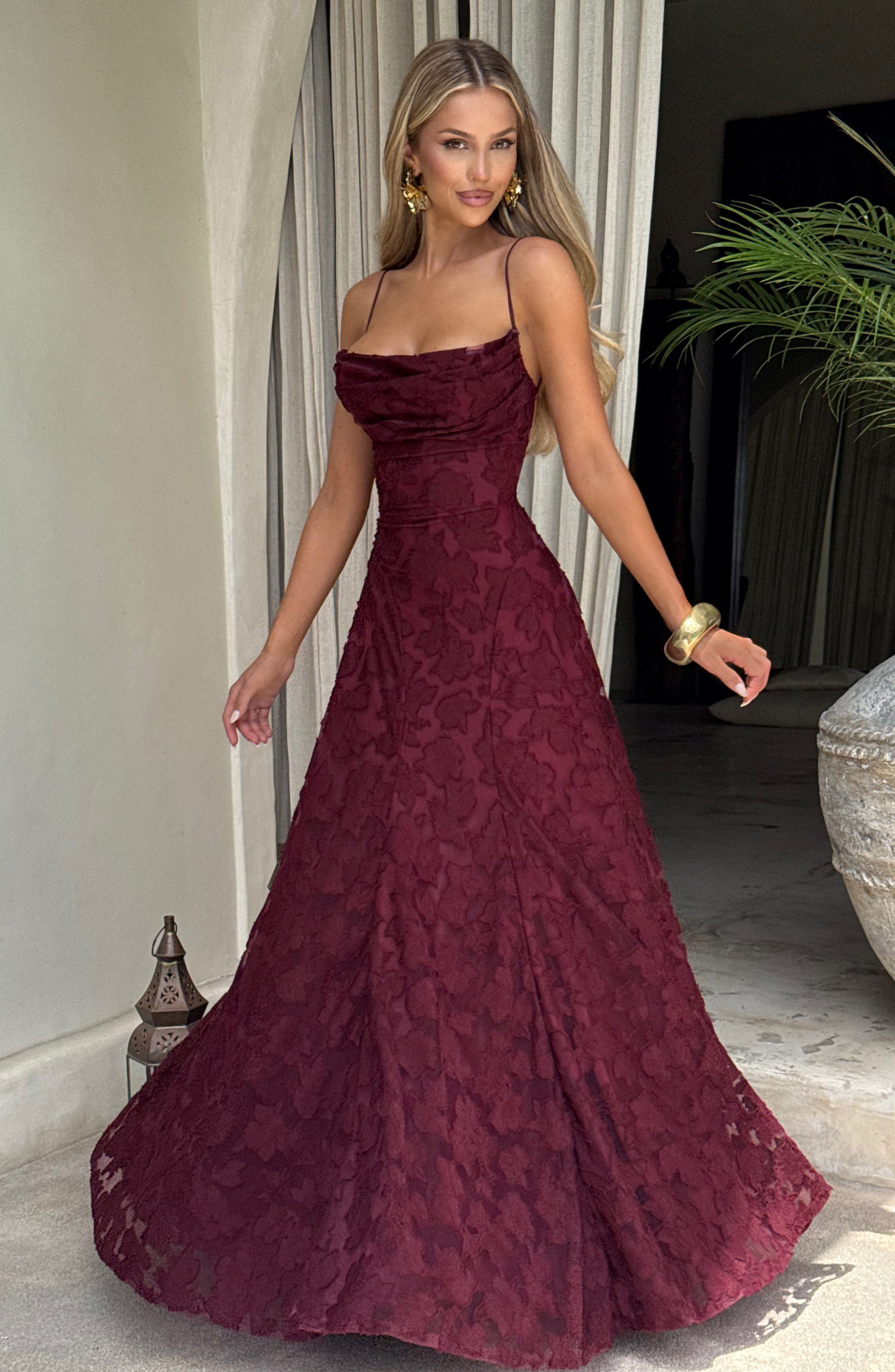 Francis Maxi Dress - Cherry Lacquer Avalabel