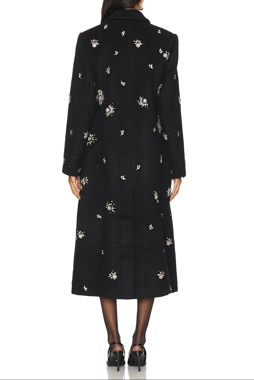philippa crystal embellished Coat in black Avalabel