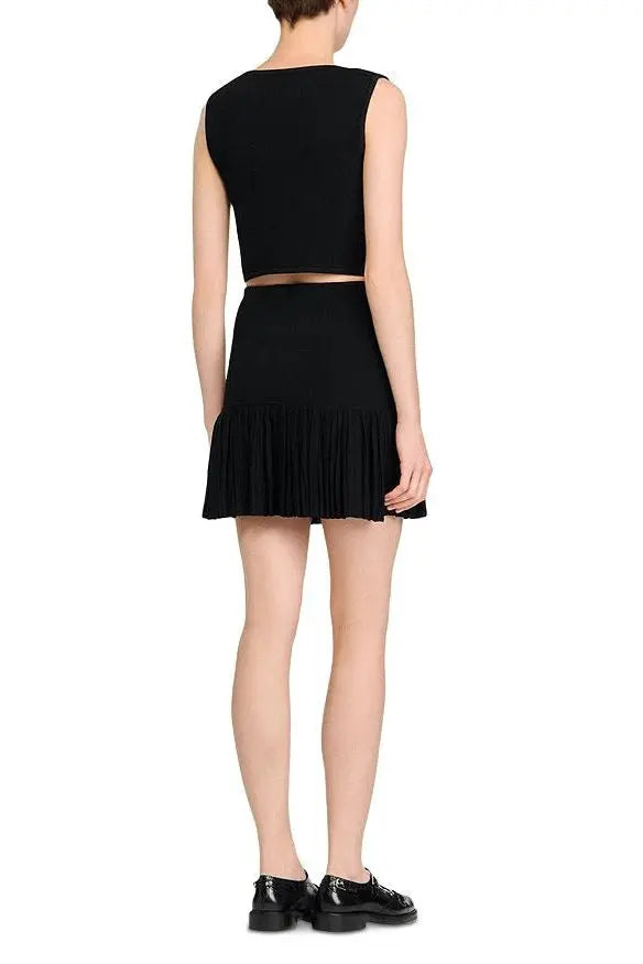 marcia black Double Breasted Ruffle Mini Skirt Avalabel