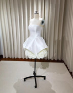 SALLY STRAPLESS FLOWER MINI DRESS IN WHITE Avalabel