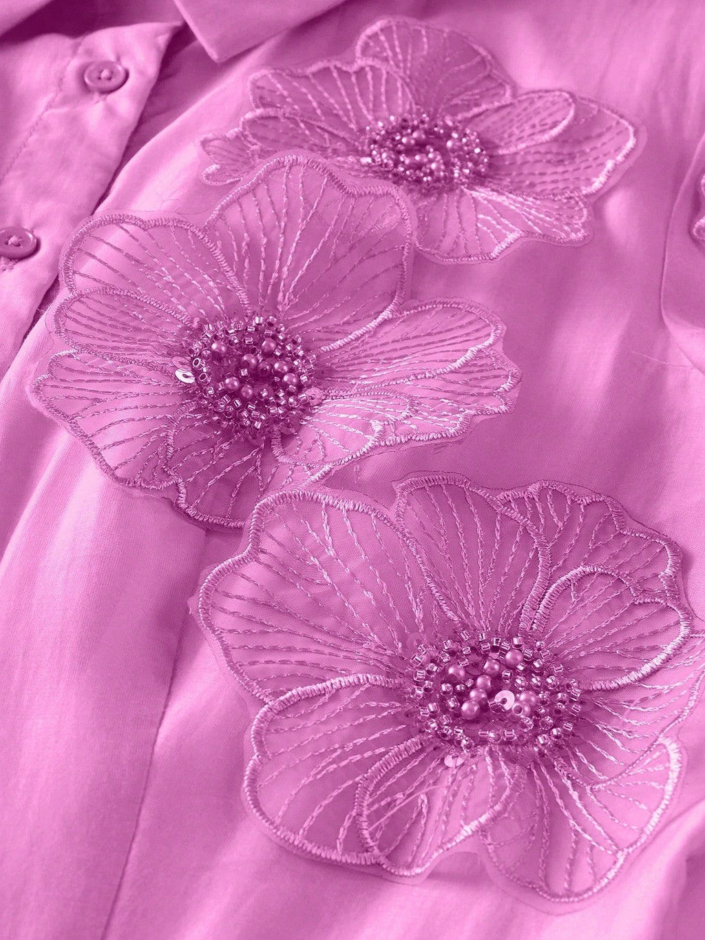susanna floral Applique Shirt Midi Dress in pink Avalabel