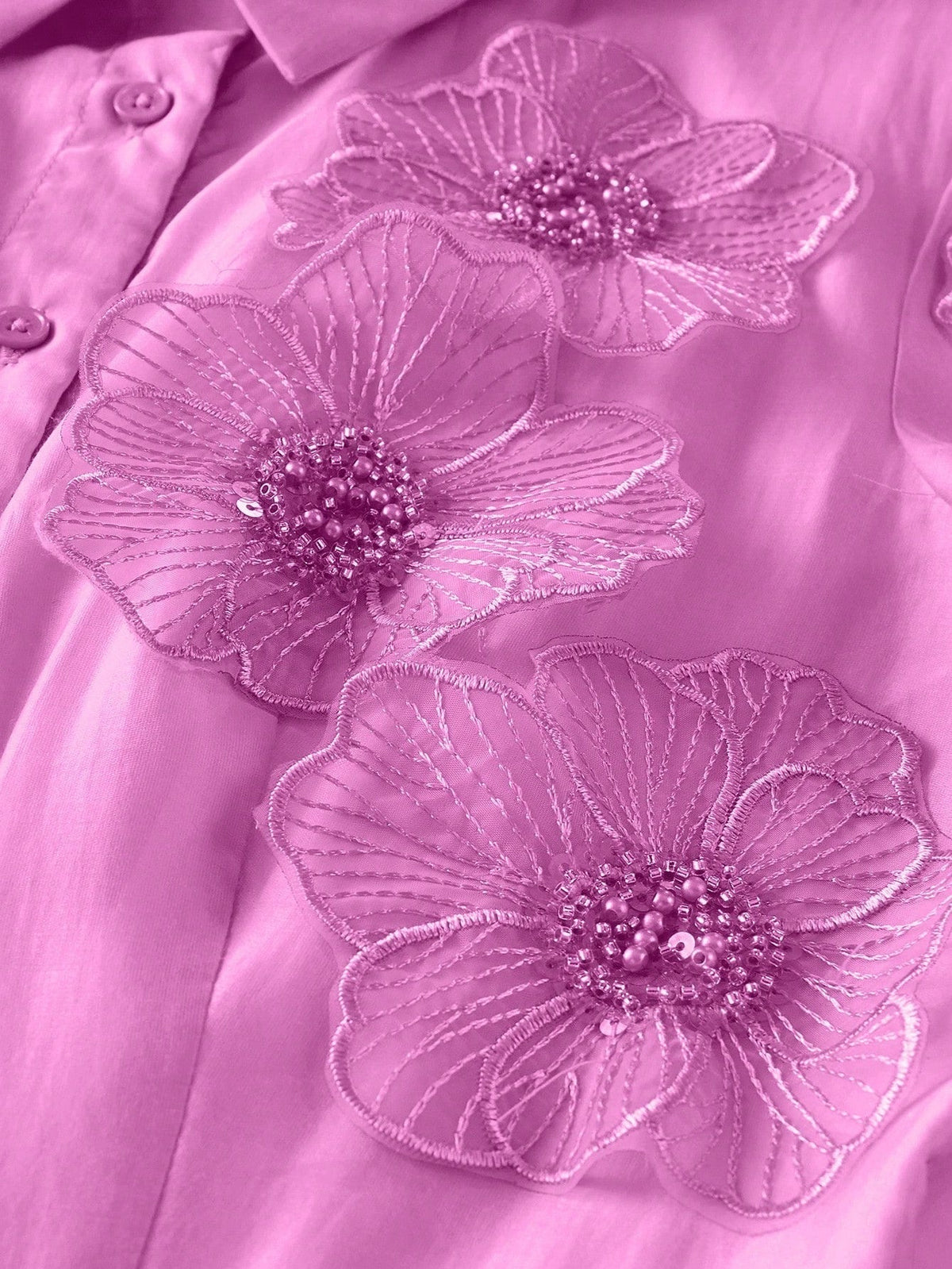 susanna floral Applique Shirt Midi Dress in pink Avalabel