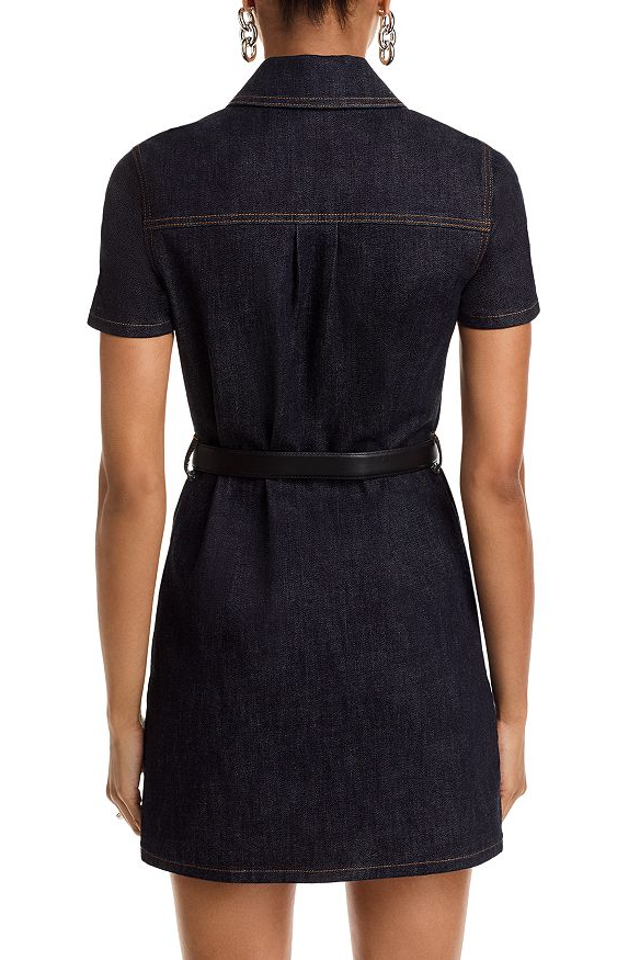 miriam Denim Crystal Trim Mini Dress in black Avalabel