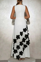 Marcia 3D Flower A-Line Maxi Dress in White Soraya