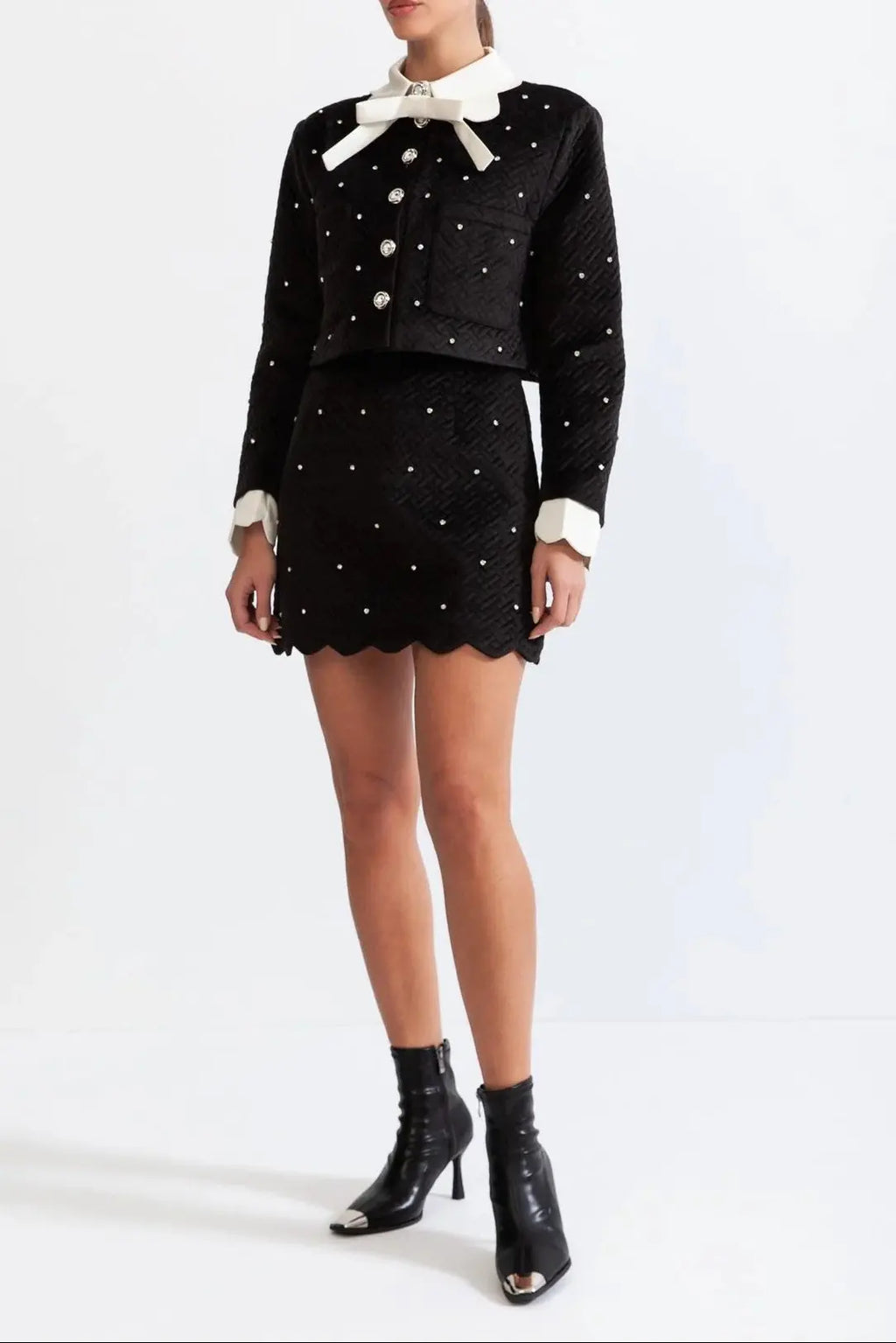 marjorie Velvet jewel co-ord - Black Avalabel