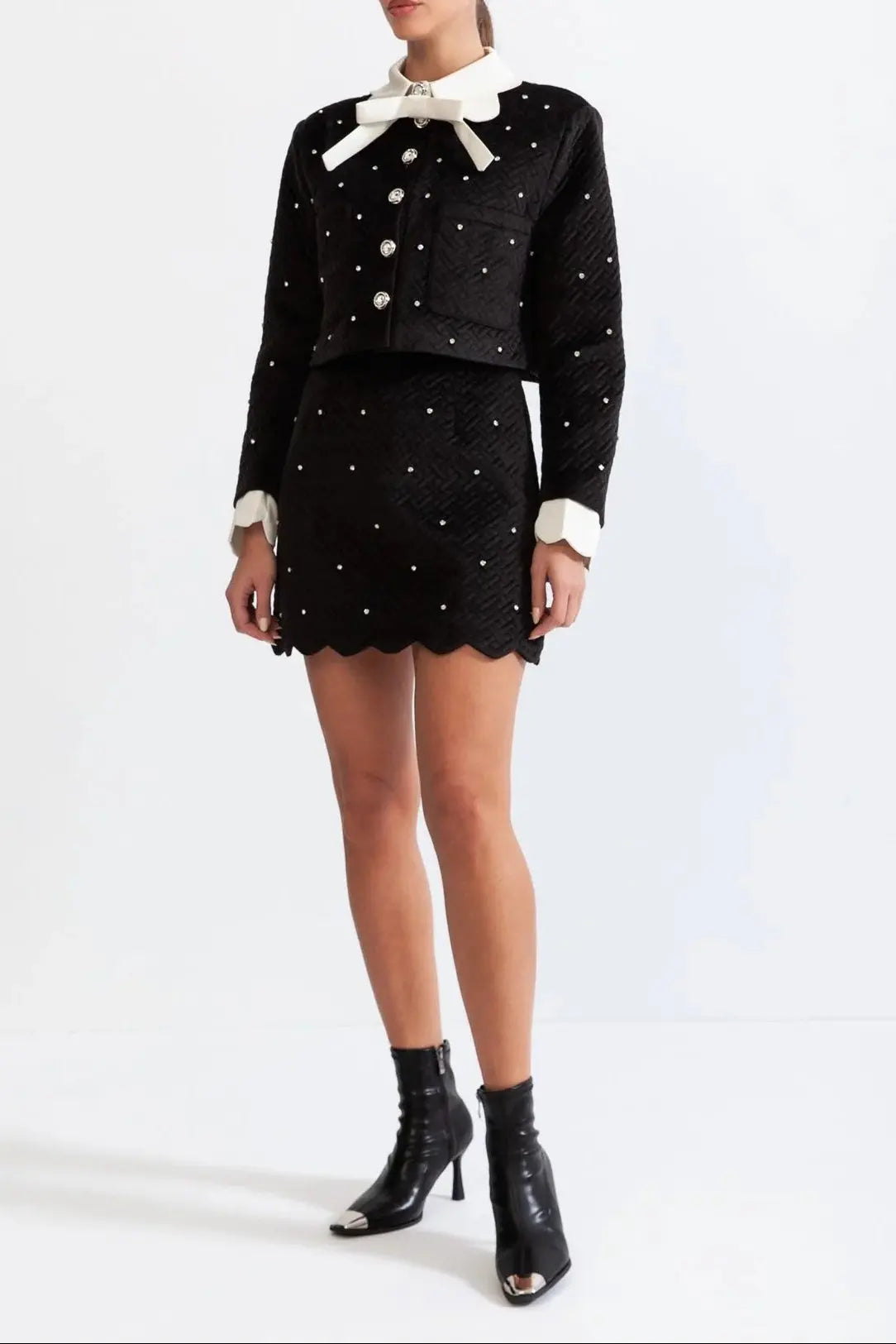 marjorie Velvet jewel co-ord - Black Avalabel
