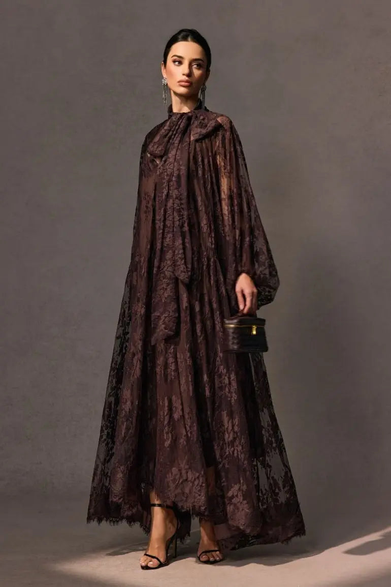 Catharine Floral Lace Sheer Maxi Dress Avalabel