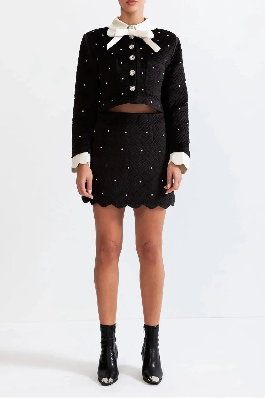 marjorie Velvet jewel co-ord - Black Avalabel