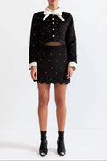 marjorie Velvet jewel co-ord - Black Avalabel