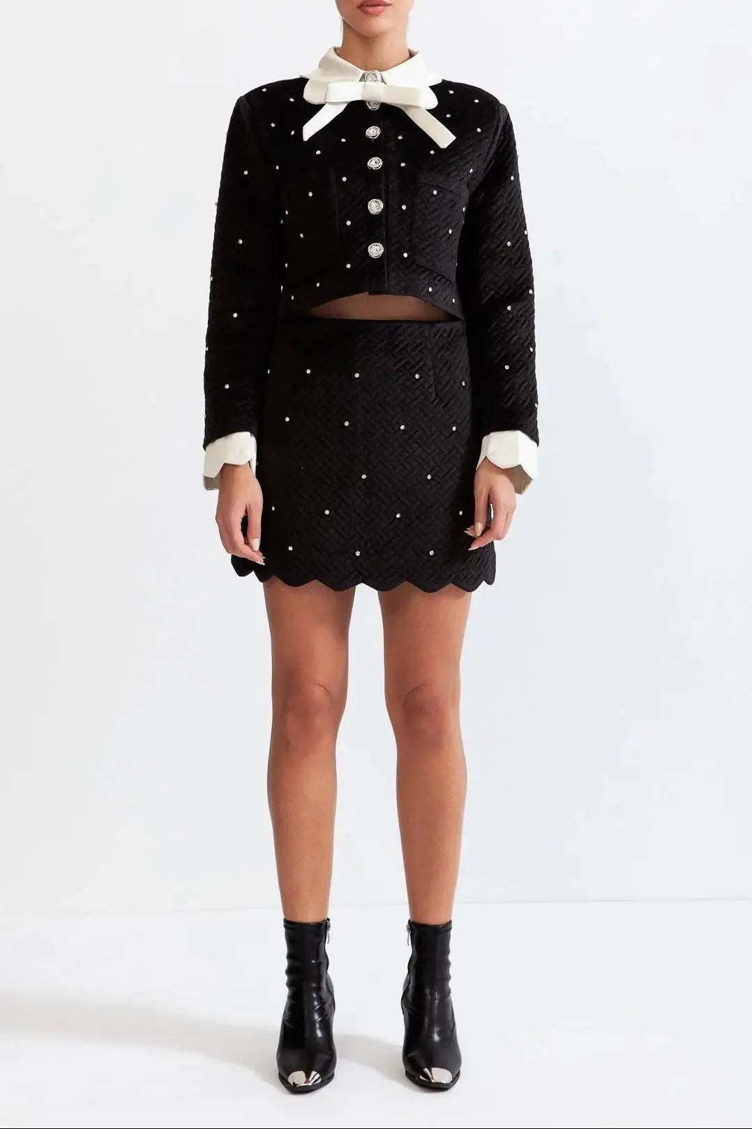 marjorie Velvet jewel co-ord - Black Avalabel