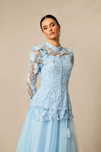 Elizabeth Butterfly Embroidered Lace Maxi Dress Avalabel
