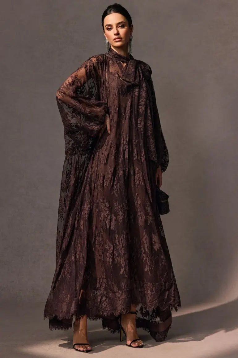 Catharine Floral Lace Sheer Maxi Dress Avalabel